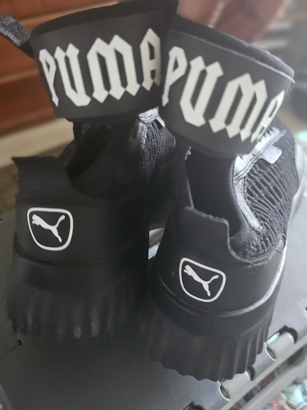 Puma Black and White Platform Sneakers